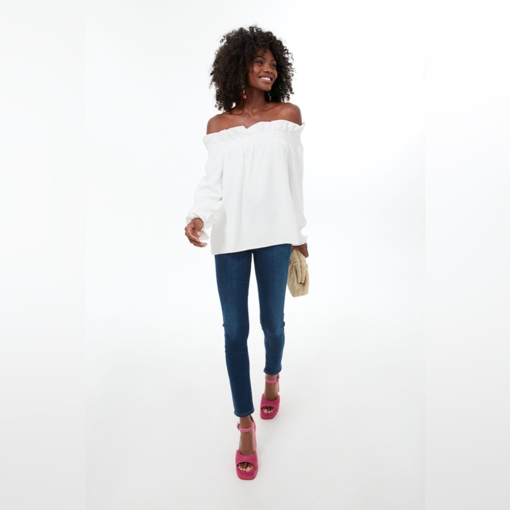 TUCKERNUCK White Off the Shoulder Marguerite Blouse NWT - Picture 6 of 14